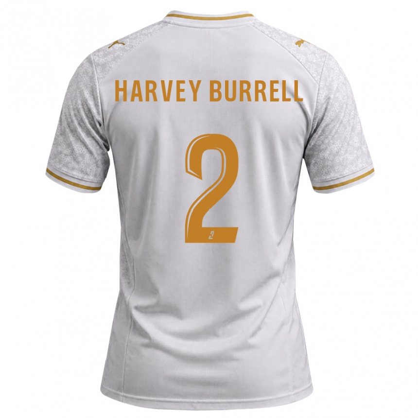 נשים כדורגל William Harvey Burrell #2 לבן אפור זהב הרחק ג'רזי 2026/27