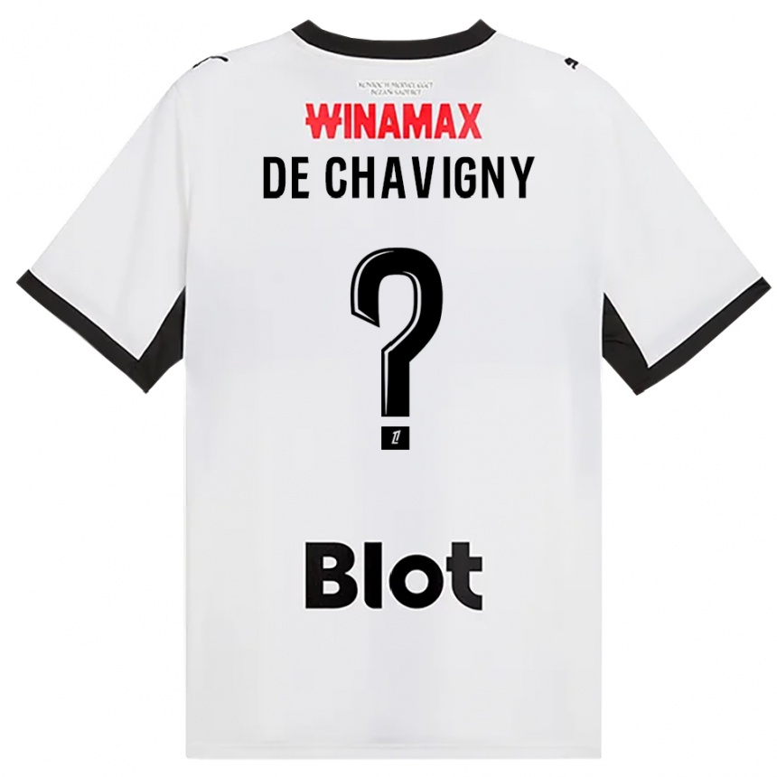 נשים כדורגל Melric De Chavigny #0 לבן אדום שחור הרחק ג'רזי 2026/27