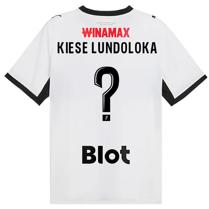 נשים כדורגל Jeanslor Kiese Lundoloka #0 לבן אדום שחור הרחק ג'רזי 2026/27