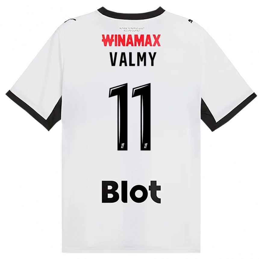נשים כדורגל Mouhammad Valmy #11 לבן אדום שחור הרחק ג'רזי 2026/27