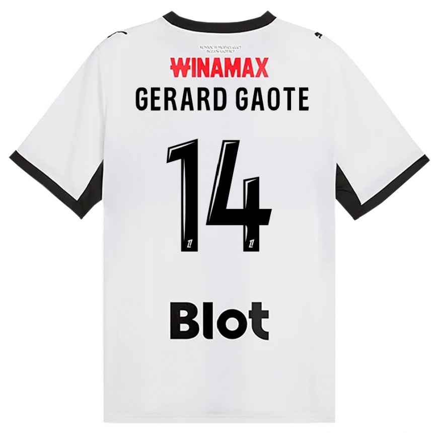 נשים כדורגל Steven Gerard Gaote #14 לבן אדום שחור הרחק ג'רזי 2026/27