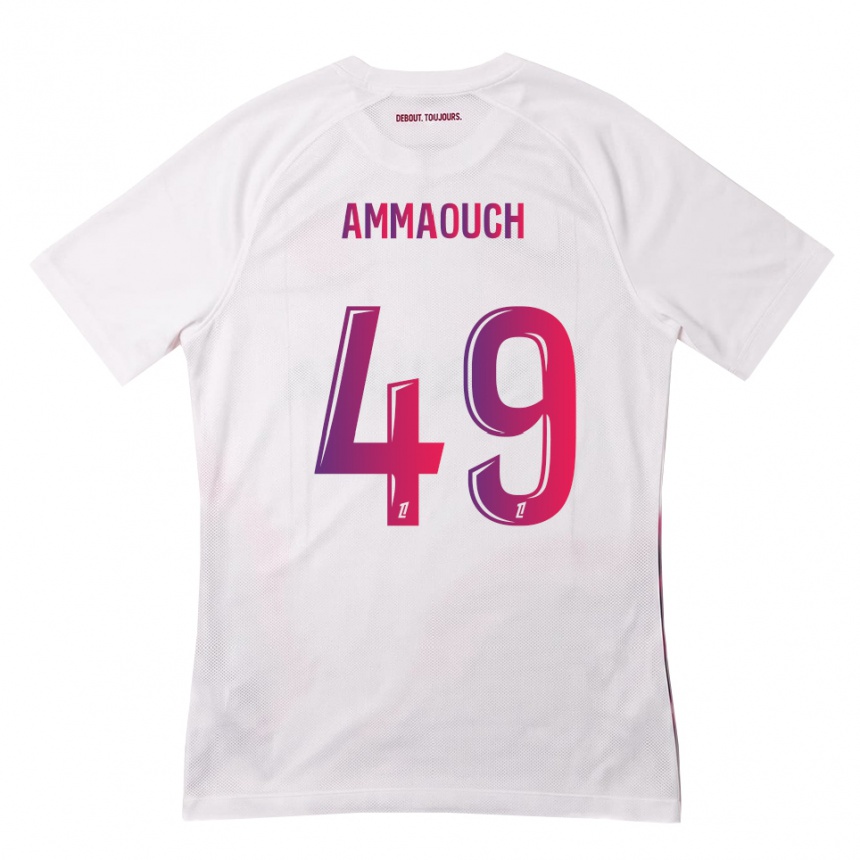 נשים כדורגל Aymen Ammaouch #49 לבן ורוד סגול הרחק ג'רזי 2026/27