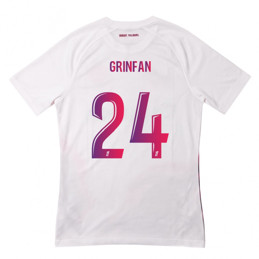 נשים כדורגל Roma Grinfan #24 לבן ורוד סגול הרחק ג'רזי 2026/27