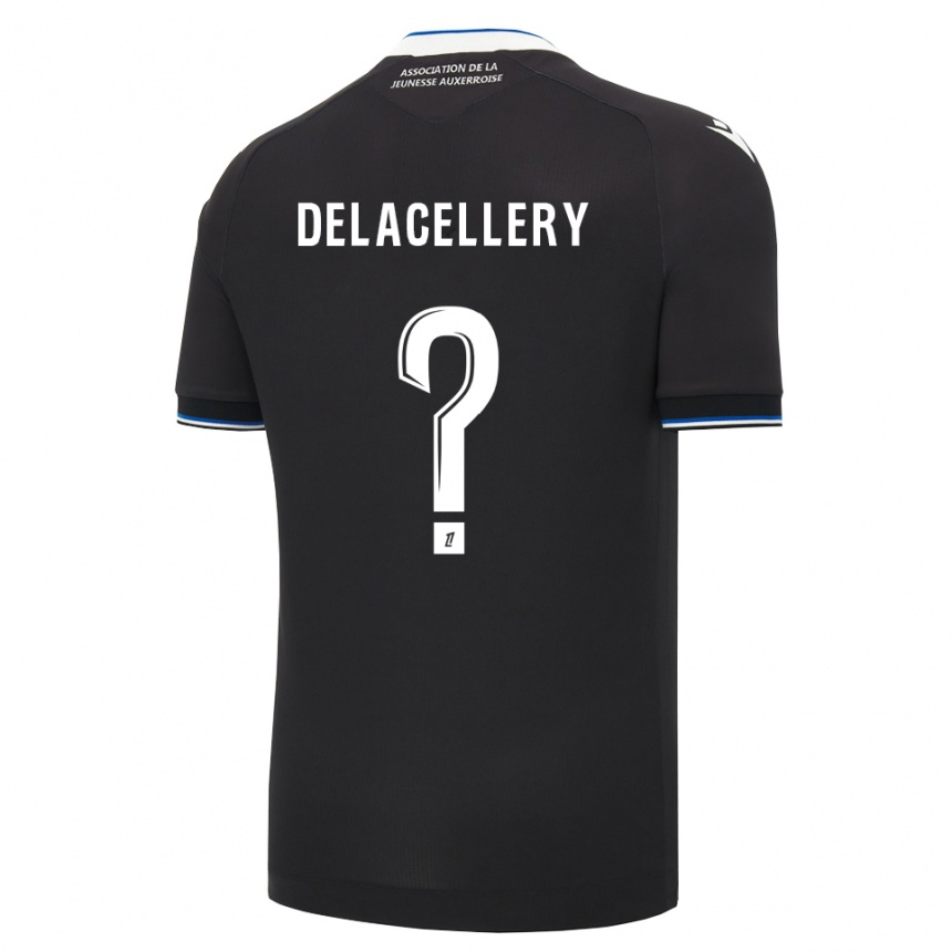 נשים כדורגל Coralie Delacellery #0 שחור כחול לבן הרחק ג'רזי 2026/27 נשים כדורגל Coralie Delacellery #0 שחור כחול לבן הרחק ג'רזי 2026/27