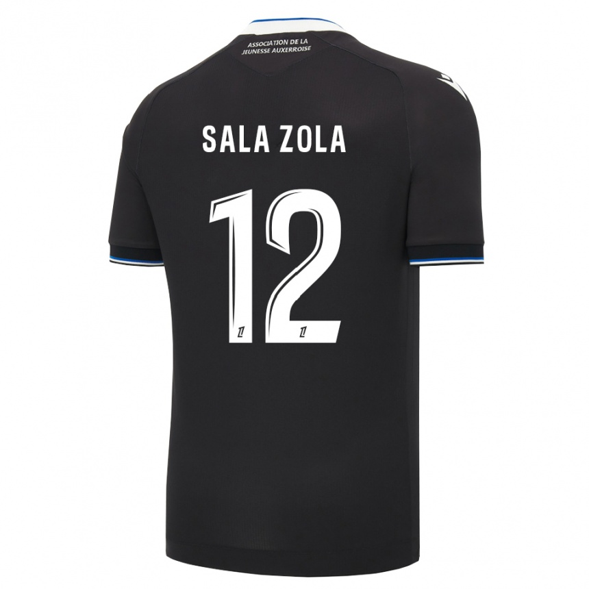 נשים כדורגל Benaja Sala Zola #12 שחור כחול לבן הרחק ג'רזי 2026/27