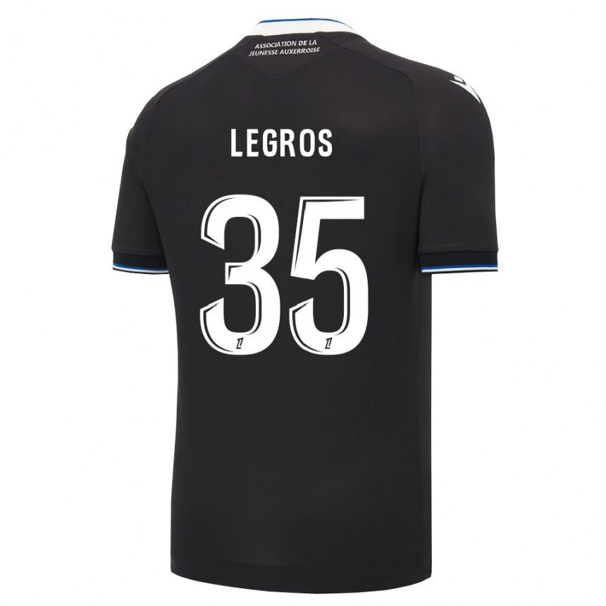 נשים כדורגל Elikya Legros #35 שחור כחול לבן הרחק ג'רזי 2026/27