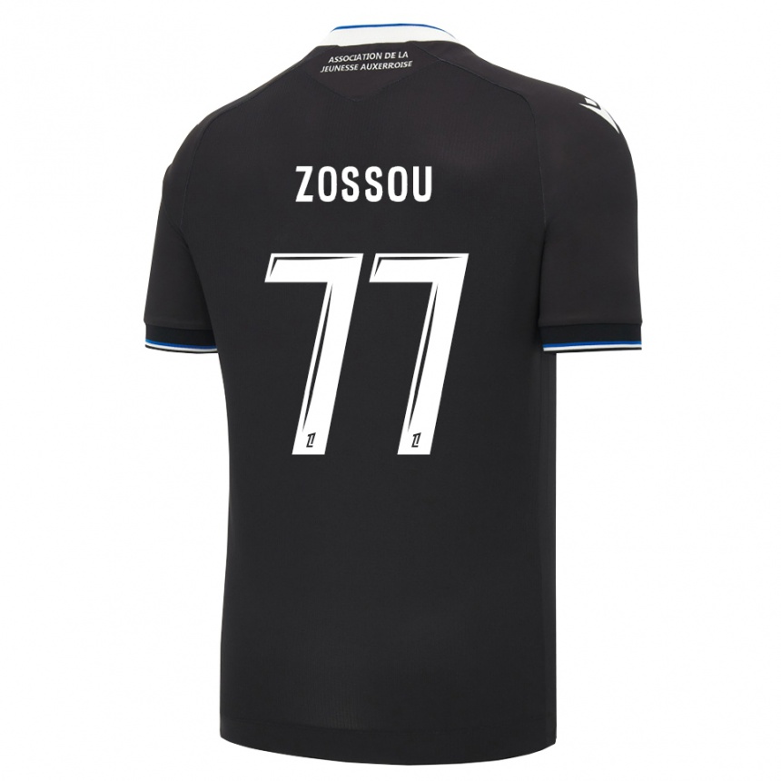 נשים כדורגל Aristide Zossou #77 שחור כחול לבן הרחק ג'רזי 2026/27 נשים כדורגל Aristide Zossou #77 שחור כחול לבן הרחק ג'רזי 2026/27