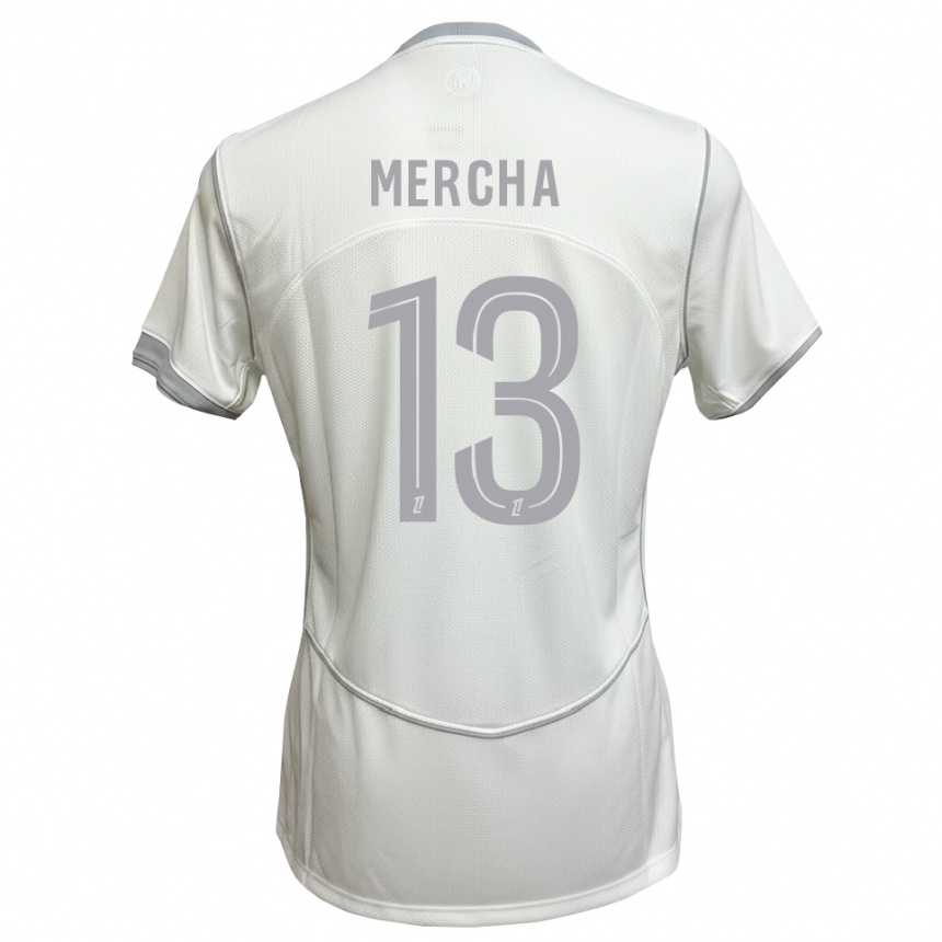 נשים כדורגל Yanis Mercha #13 לבן אפור הרחק ג'רזי 2026/27