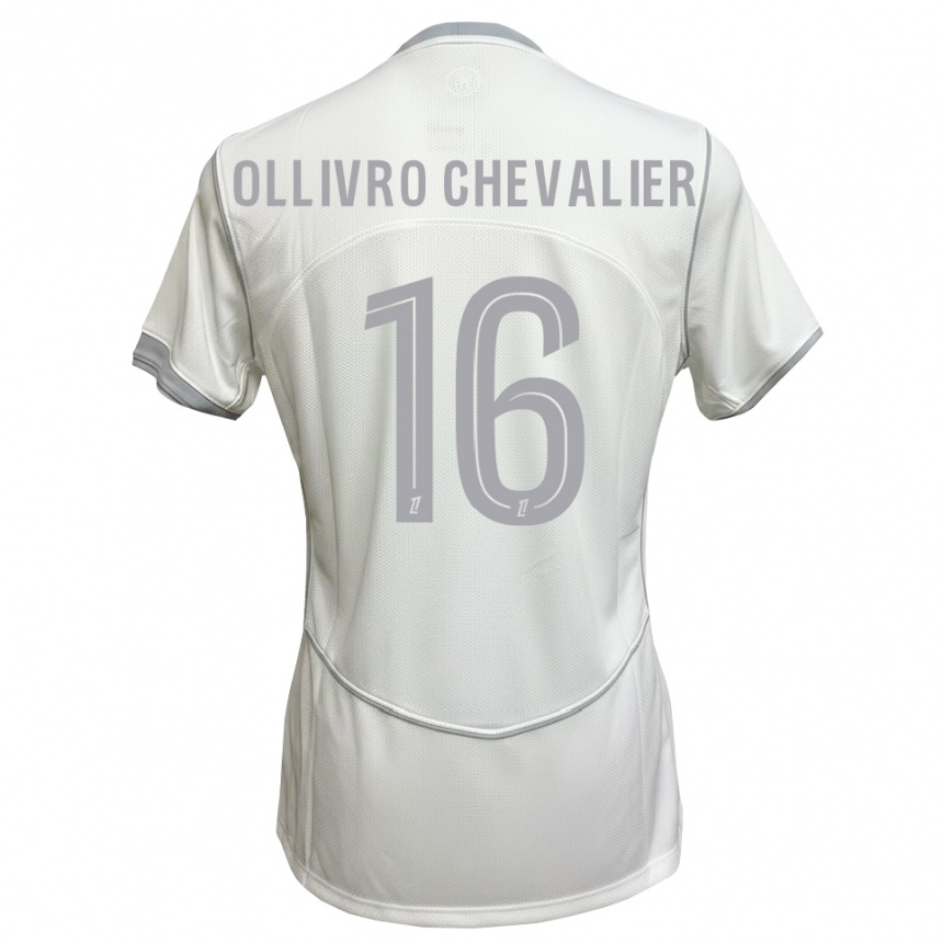 נשים כדורגל Sacha Ollivro Chevalier #16 לבן אפור הרחק ג'רזי 2026/27
