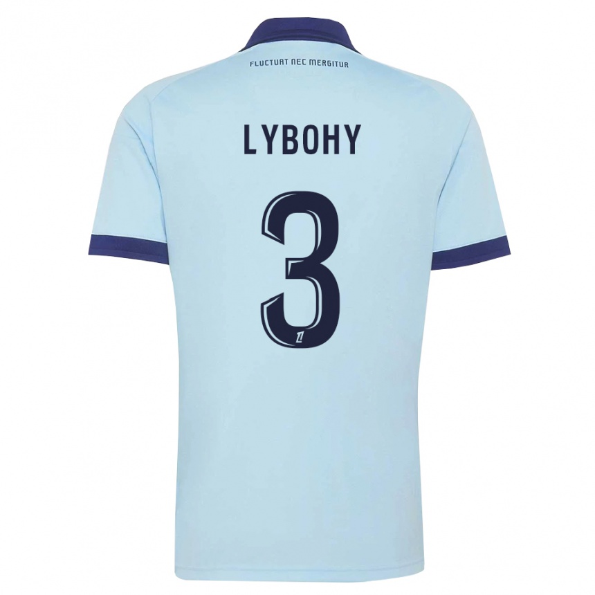 נשים כדורגל Kyliann Lybohy #3 כחול תירס שחור הרחק ג'רזי 2026/27