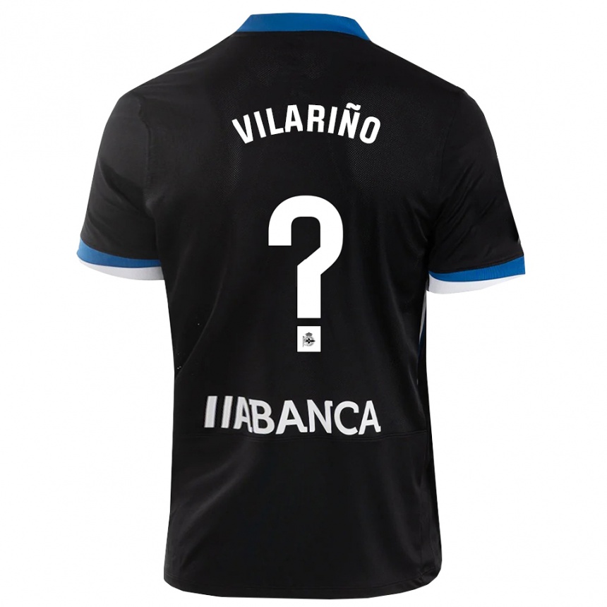 נשים כדורגל Antón Vilariño #0 שחור כחול לבן הרחק ג'רזי 2026/27