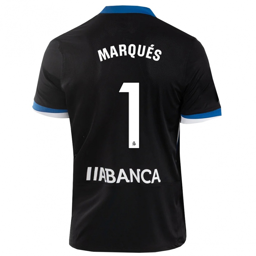 נשים כדורגל Álex Marqués #1 שחור כחול לבן הרחק ג'רזי 2026/27