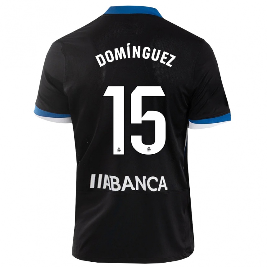 נשים כדורגל David Domínguez #15 שחור כחול לבן הרחק ג'רזי 2026/27