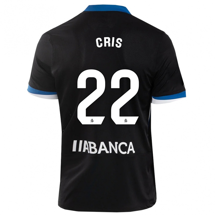 נשים כדורגל Cris #22 שחור כחול לבן הרחק ג'רזי 2026/27