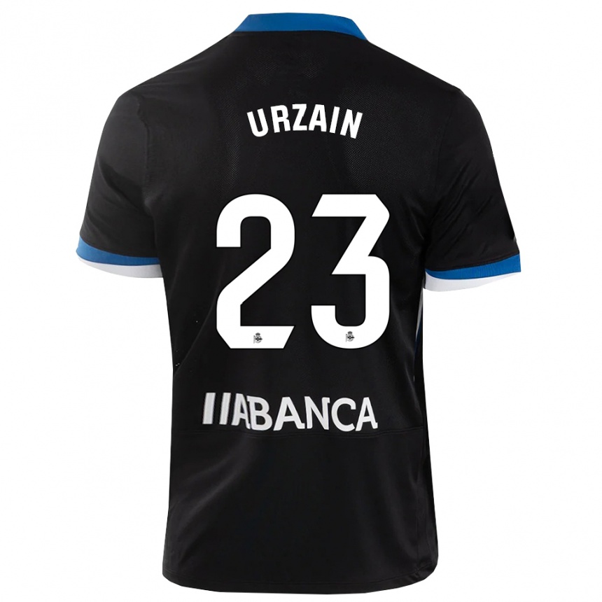 נשים כדורגל Fabián Urzain #23 שחור כחול לבן הרחק ג'רזי 2026/27