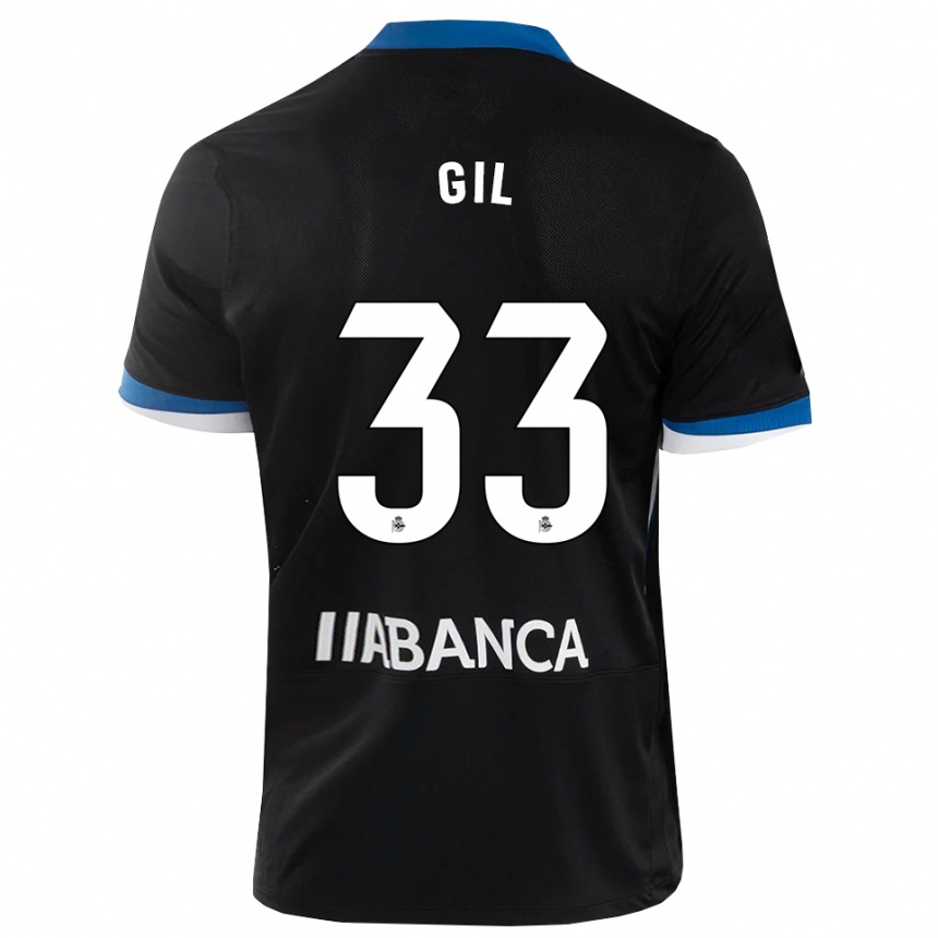 נשים כדורגל Iker Gil #33 שחור כחול לבן הרחק ג'רזי 2026/27