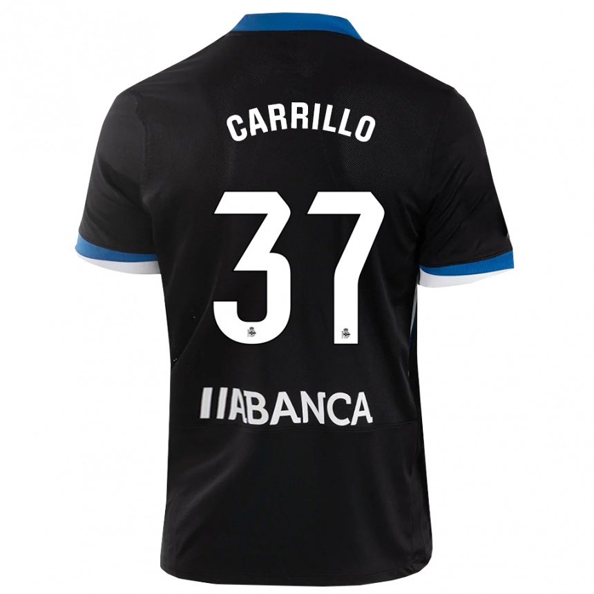 נשים כדורגל Noé Carrillo #37 שחור כחול לבן הרחק ג'רזי 2026/27