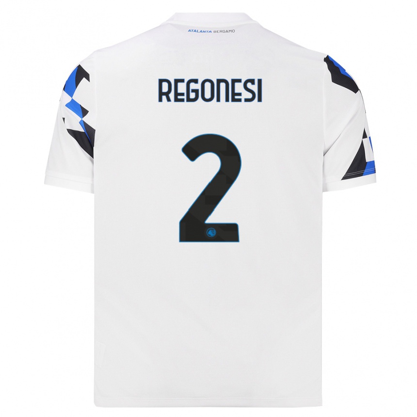 נשים כדורגל Nicolò Regonesi #2 לבן אדום כחול הרחק ג'רזי 2026/27