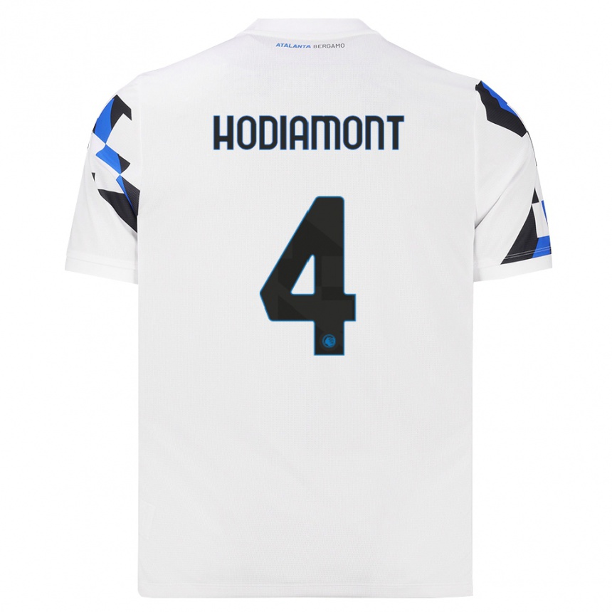 נשים כדורגל Lyam Hodiamont #4 לבן אדום כחול הרחק ג'רזי 2026/27
