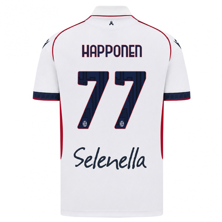 נשים כדורגל Ukko Happonen #77 לבן אדום כחול מלכותי הרחק ג'רזי 2026/27