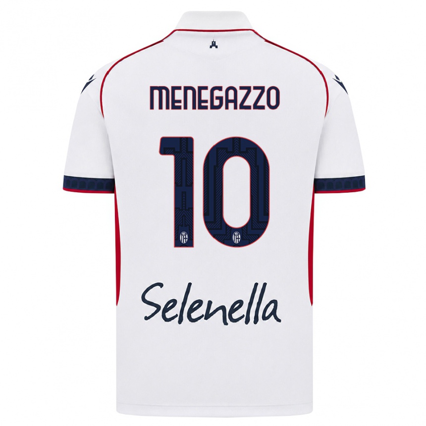 נשים כדורגל Lorenzo Menegazzo #10 לבן אדום כחול מלכותי הרחק ג'רזי 2026/27