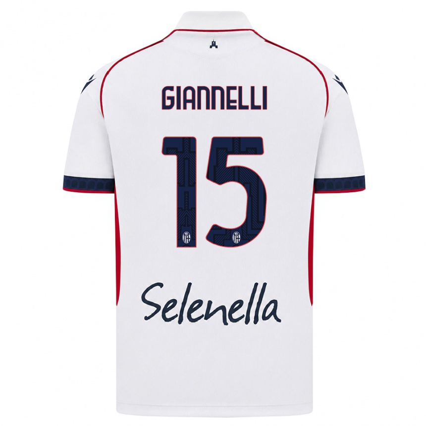 נשים כדורגל Davide Giannelli #15 לבן אדום כחול מלכותי הרחק ג'רזי 2026/27