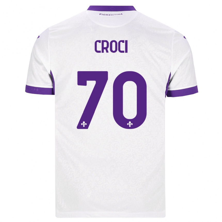 נשים כדורגל Federico Croci #70 לבן סגול הרחק ג'רזי 2026/27 נשים כדורגל Federico Croci #70 לבן סגול הרחק ג'רזי 2026/27