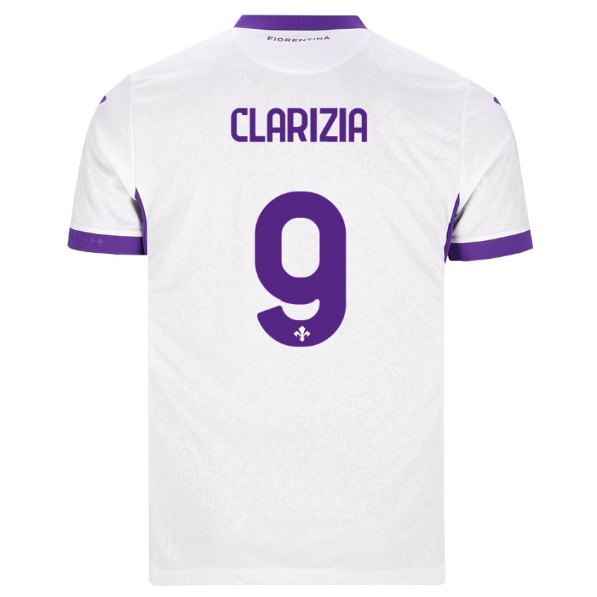 נשים כדורגל Leonardo Clarizia #9 לבן סגול הרחק ג'רזי 2026/27