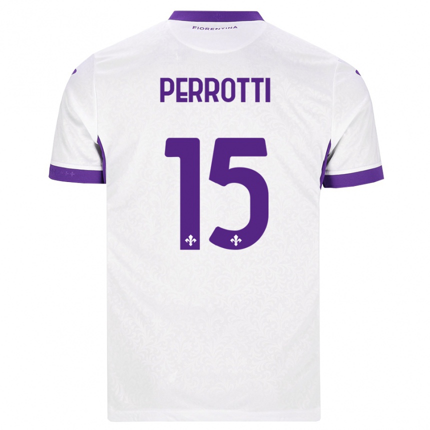 נשים כדורגל Alessandro Perrotti #15 לבן סגול הרחק ג'רזי 2026/27