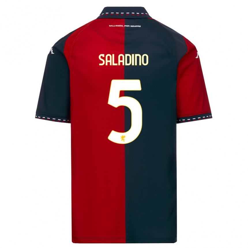 ילדים כדורגל Luca Saladino #5 אדום שחור לבן ג'רזי ביתית 2026/27 ילדים כדורגל Luca Saladino #5 אדום שחור לבן ג'רזי ביתית 2026/27