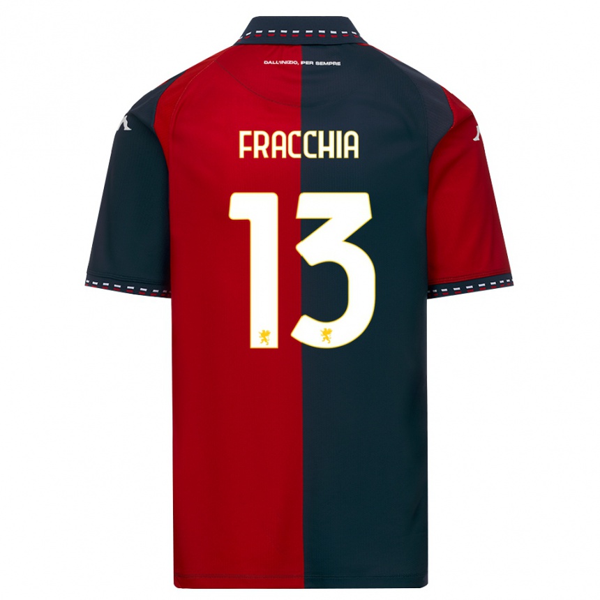 ילדים כדורגל Jacopo Fracchia #13 אדום שחור לבן ג'רזי ביתית 2026/27