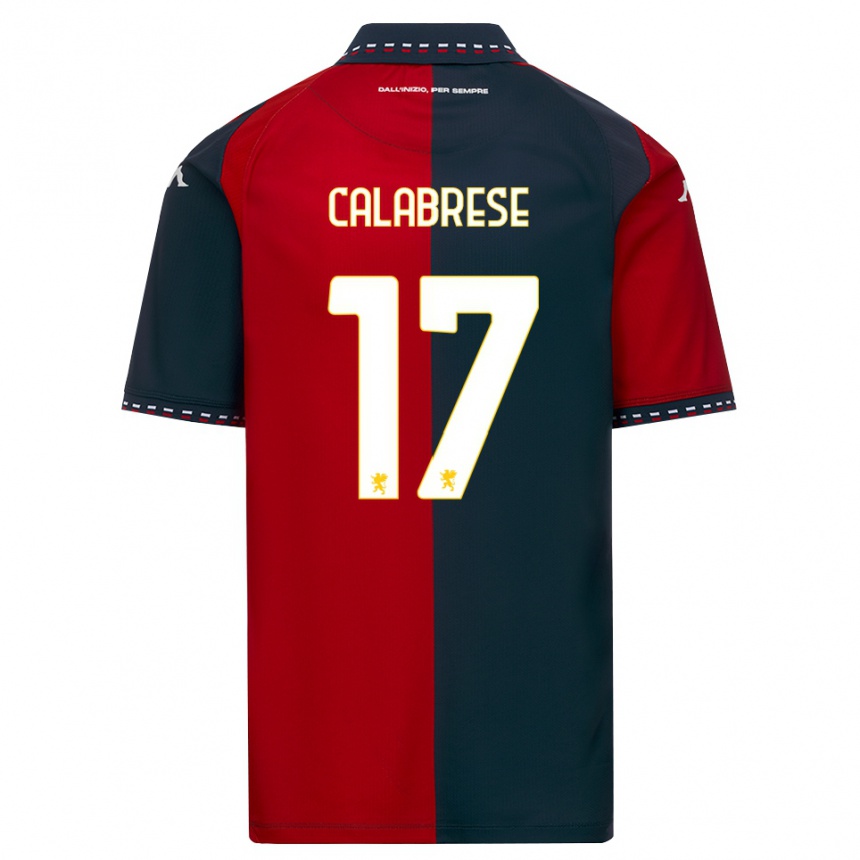 ילדים כדורגל Filippo Calabrese #17 אדום שחור לבן ג'רזי ביתית 2026/27