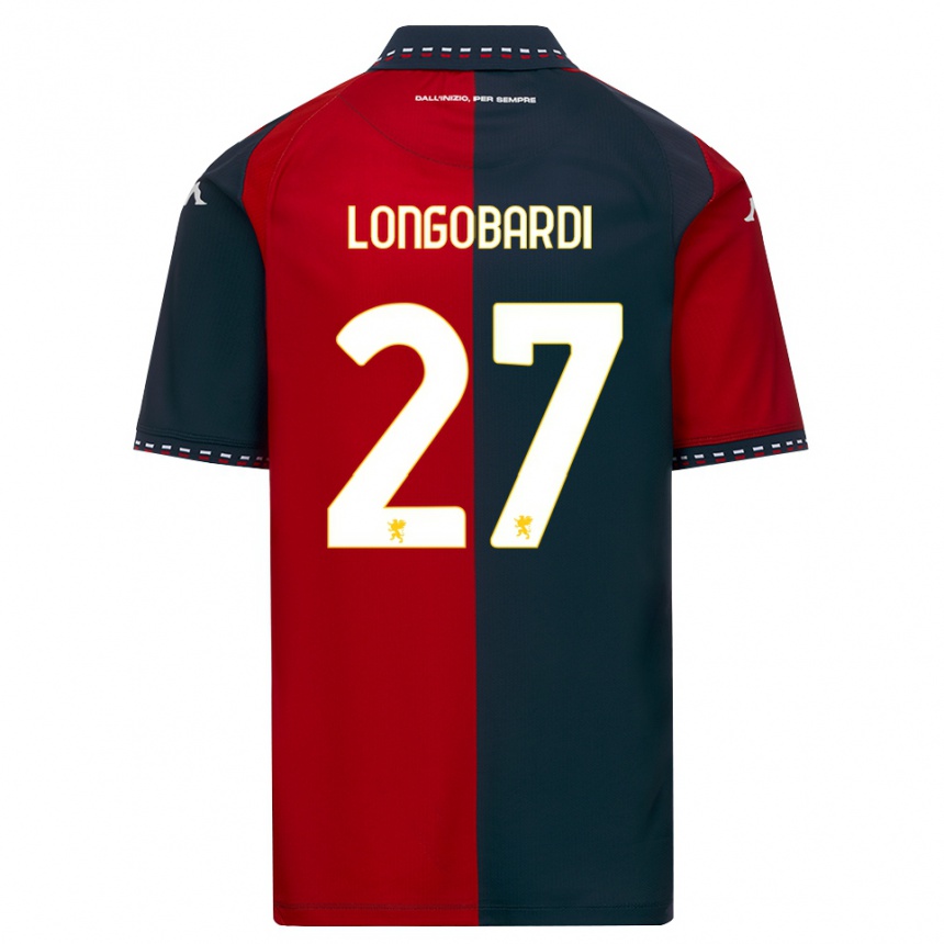 ילדים כדורגל Giovanni Longobardi #27 אדום שחור לבן ג'רזי ביתית 2026/27