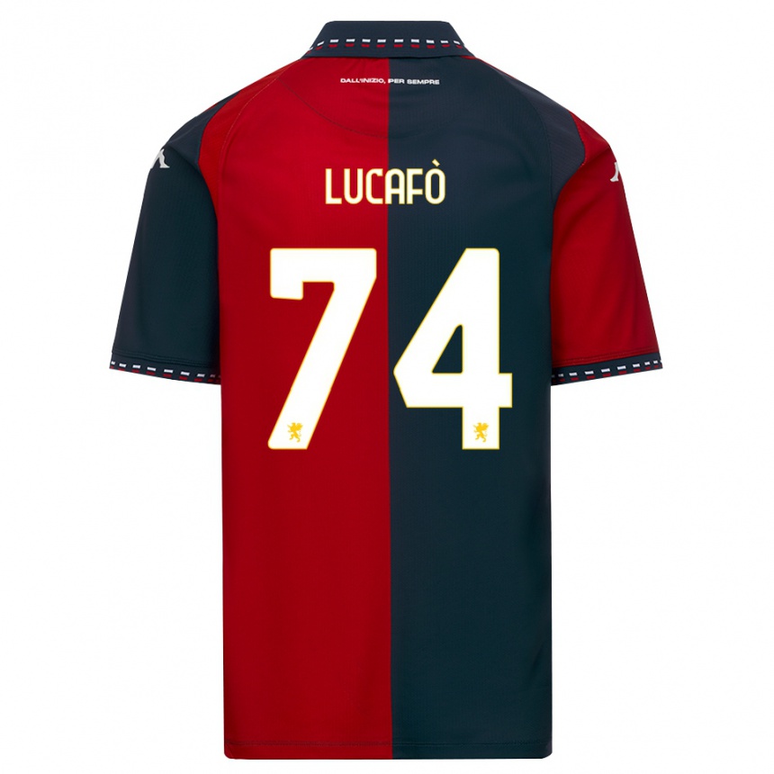 ילדים כדורגל Sara Lucafò #74 אדום שחור לבן ג'רזי ביתית 2026/27