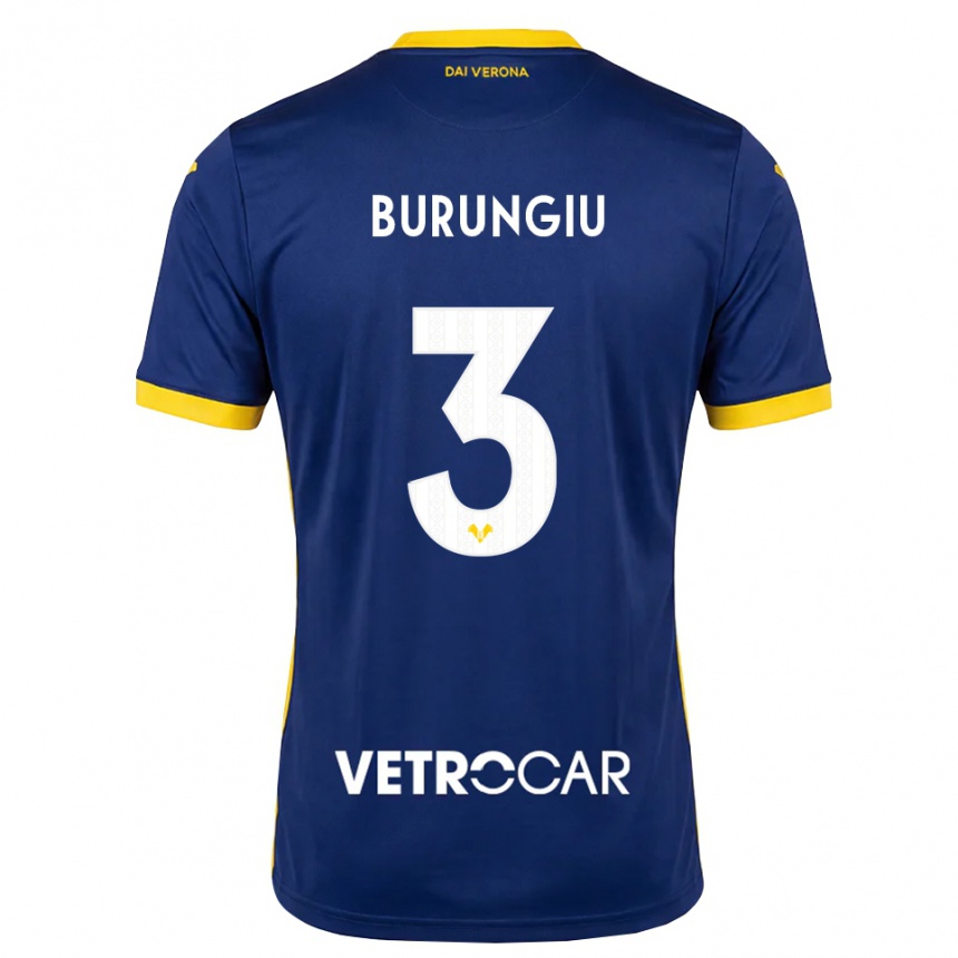 ילדים כדורגל Luca Burungiu #3 כחול מלכותי צהוב לבן ג'רזי ביתית 2026/27