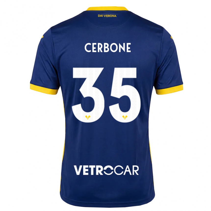 ילדים כדורגל Salvatore Cerbone #35 כחול מלכותי צהוב לבן ג'רזי ביתית 2026/27