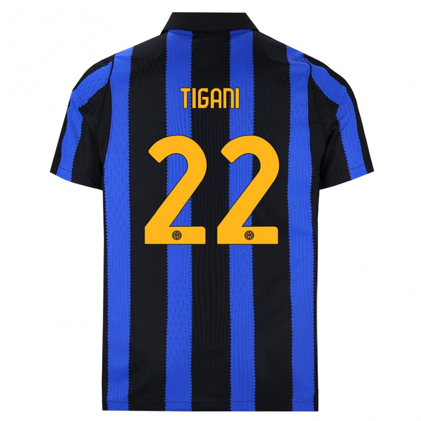 ילדים כדורגל Edoardo Tigani #22 שחור כחול צהוב ג'רזי ביתית 2026/27 ילדים כדורגל Edoardo Tigani #22 שחור כחול צהוב ג'רזי ביתית 2026/27