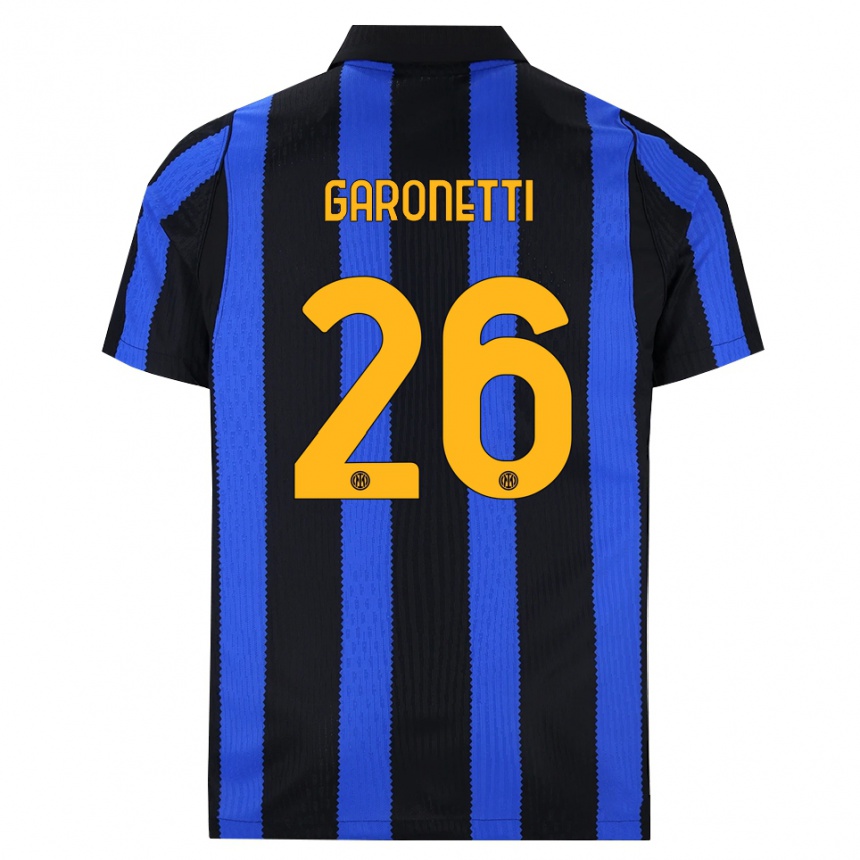 ילדים כדורגל Gabriele Garonetti #26 שחור כחול צהוב ג'רזי ביתית 2026/27