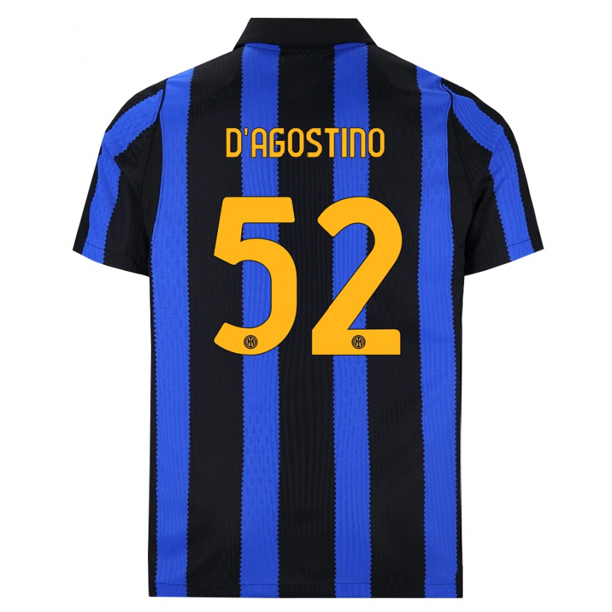 ילדים כדורגל Giovanni D'agostino #52 שחור כחול צהוב ג'רזי ביתית 2026/27