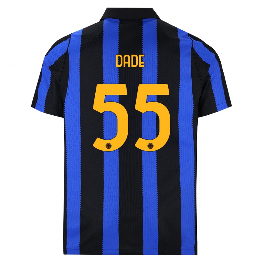 ילדים כדורגל Emmanuel Dade #55 שחור כחול צהוב ג'רזי ביתית 2026/27