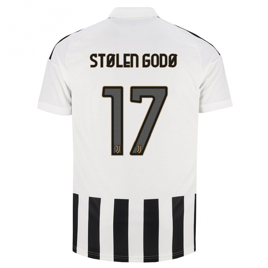 ילדים כדורגל Emma Stølen Godø #17 שחור לבן חום ג'רזי ביתית 2026/27