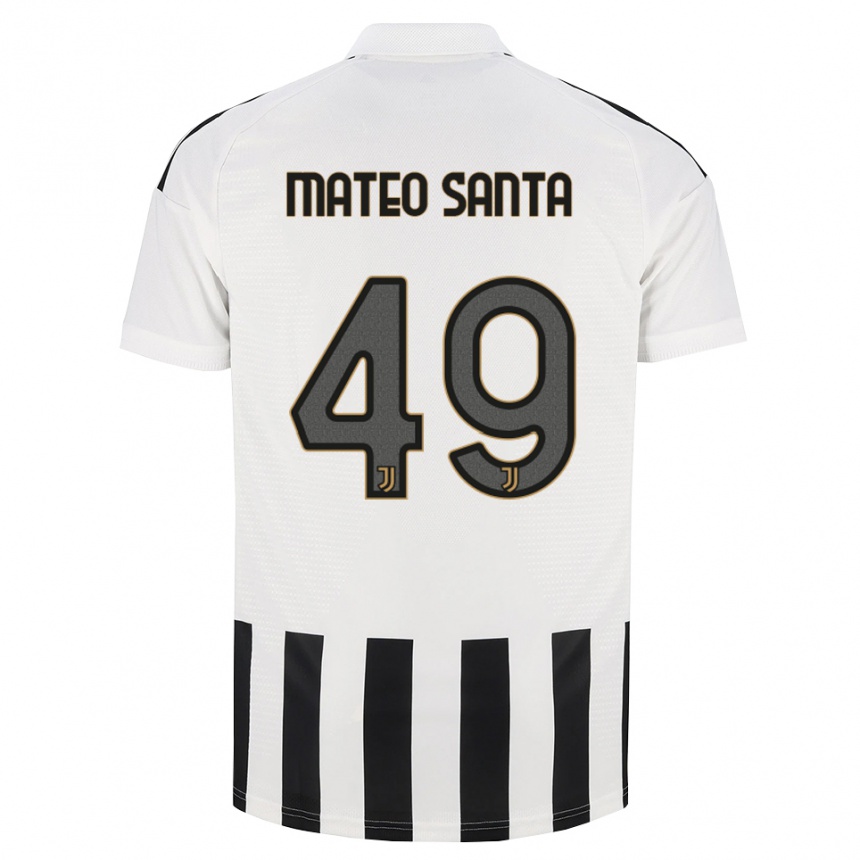 ילדים כדורגל Mateo Santa Maria #49 שחור לבן חום ג'רזי ביתית 2026/27