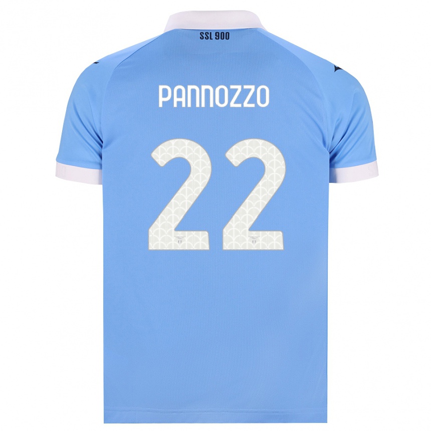 ילדים כדורגל Nicolò Pannozzo #22 כחול שמיים שחור לבן ג'רזי ביתית 2026/27