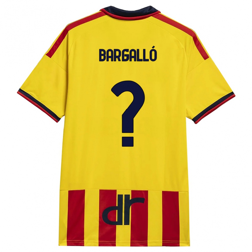 ילדים כדורגל Arnau Bargalló #0 צהוב אדום ג'רזי ביתית 2026/27