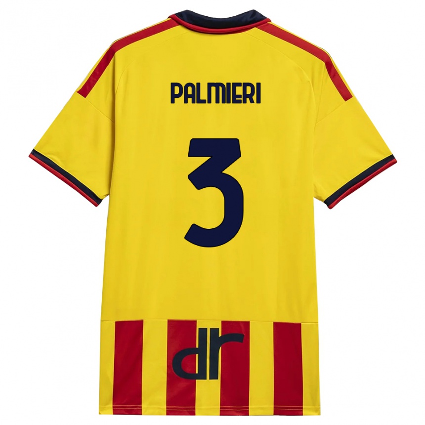 ילדים כדורגל Andrea Palmieri #3 צהוב אדום ג'רזי ביתית 2026/27