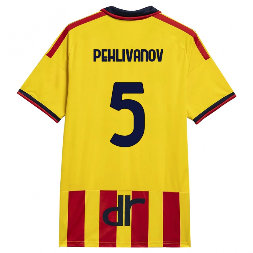 ילדים כדורגל Cristian Pehlivanov #5 צהוב אדום ג'רזי ביתית 2026/27