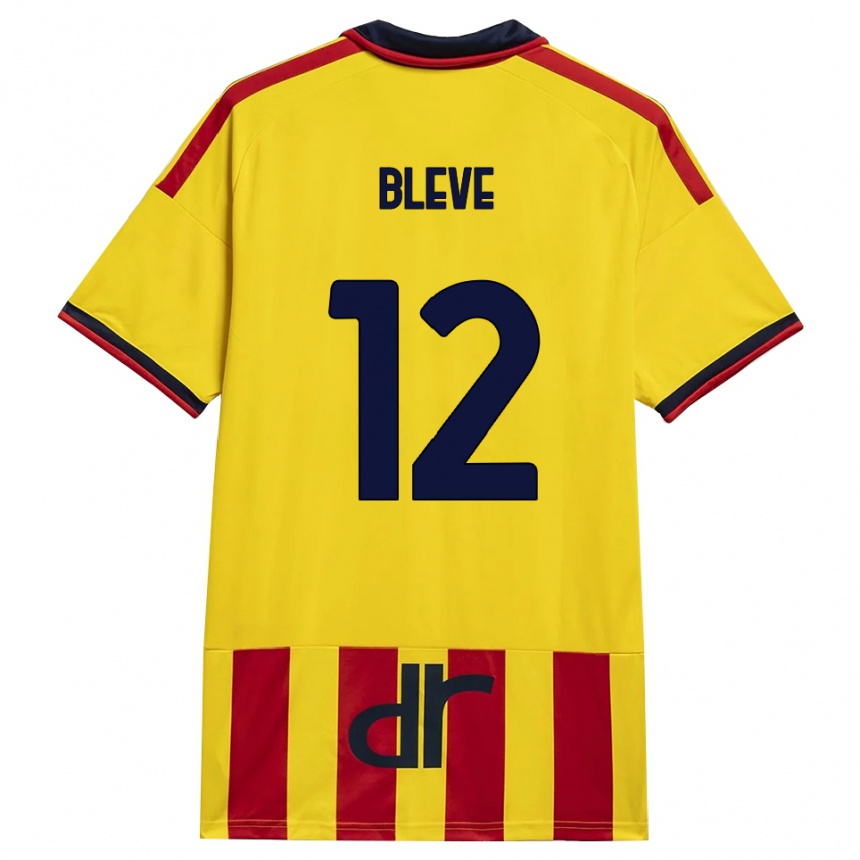 ילדים כדורגל Daniele Bleve #12 צהוב אדום ג'רזי ביתית 2026/27
