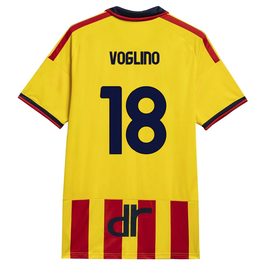 ילדים כדורגל Giacomo Voglino #18 צהוב אדום ג'רזי ביתית 2026/27