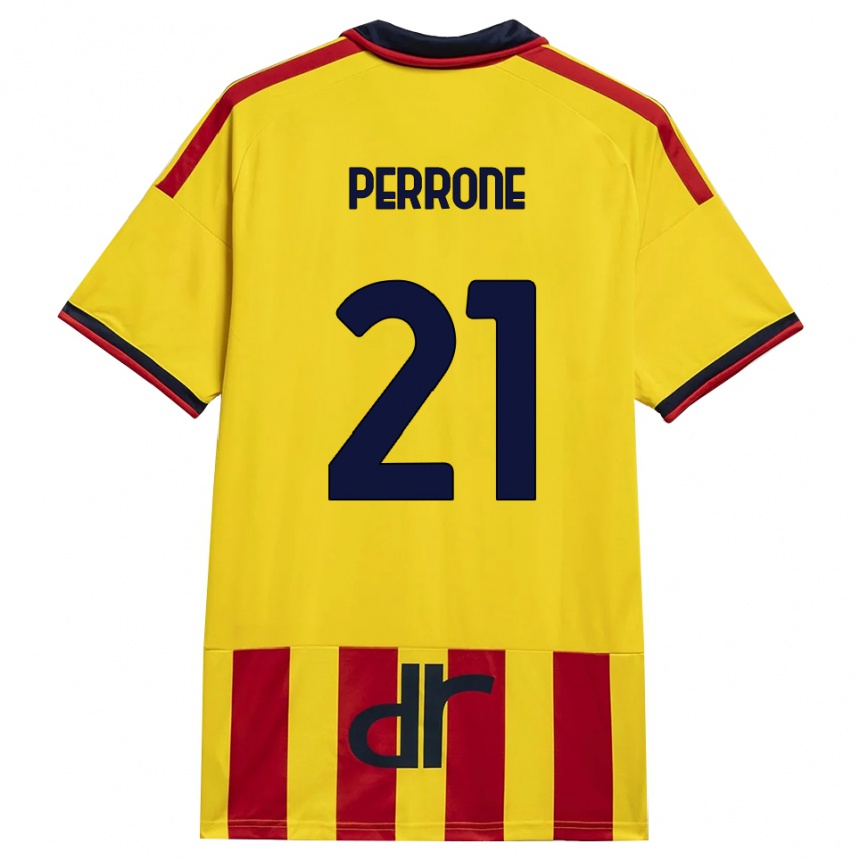 ילדים כדורגל Samuele Perrone #21 צהוב אדום ג'רזי ביתית 2026/27 ילדים כדורגל Samuele Perrone #21 צהוב אדום ג'רזי ביתית 2026/27