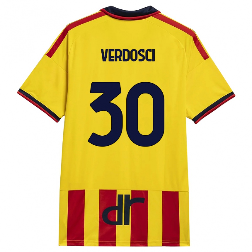 ילדים כדורגל Simone Verdosci #30 צהוב אדום ג'רזי ביתית 2026/27